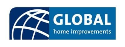 Global Home Improvements logo, on blue - partner with Irish Trees
